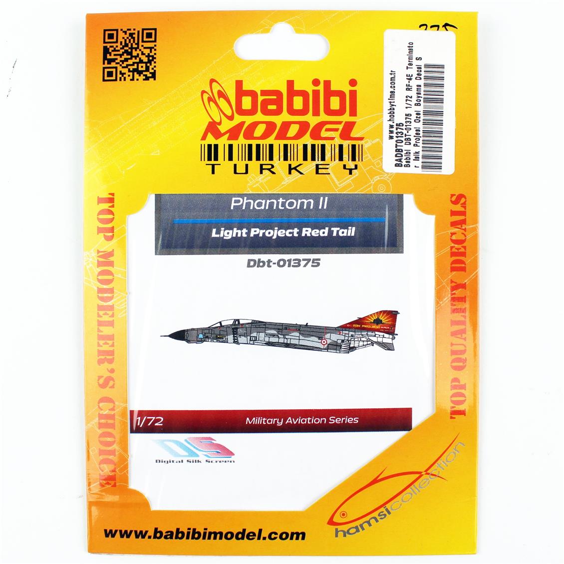 Babibi DBT-01375 1/72 RF-4E Terminator Işık Projesi Özel Boyama Decal Set Kırmızı, Dekal Çıkartma