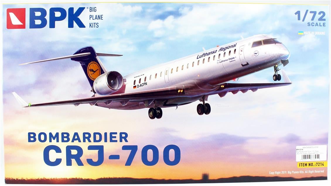 Big Planes Kits 7214 1/72 Ölçek, CRJ-700 7214 Lufthansa/Brit Air Yolcu Uçağı, Plastik Model Kiti