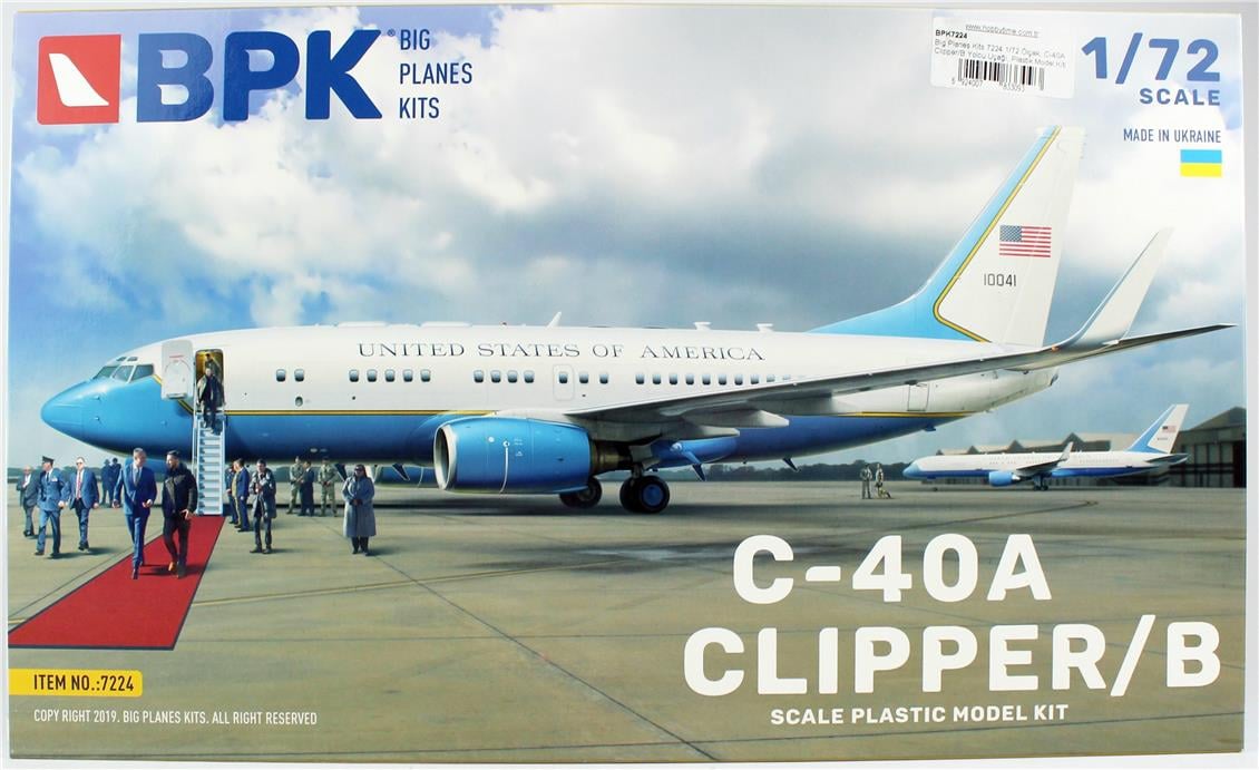 Big Planes Kits 7224 1/72 Ölçek, C-40A Clipper/B Yolcu Uçağı, Plastik Model Kiti