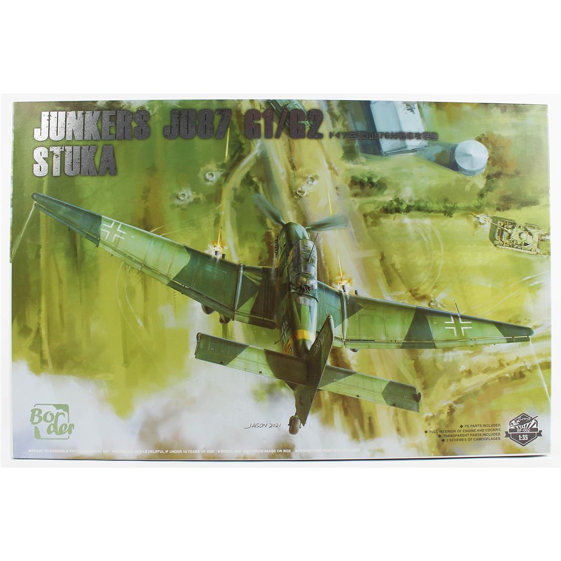 Border BF-002 1/35 Ölçek, Junkers Ju87 G1/G2 Stuka, Savaş Uçağı Plastik Model Kiti