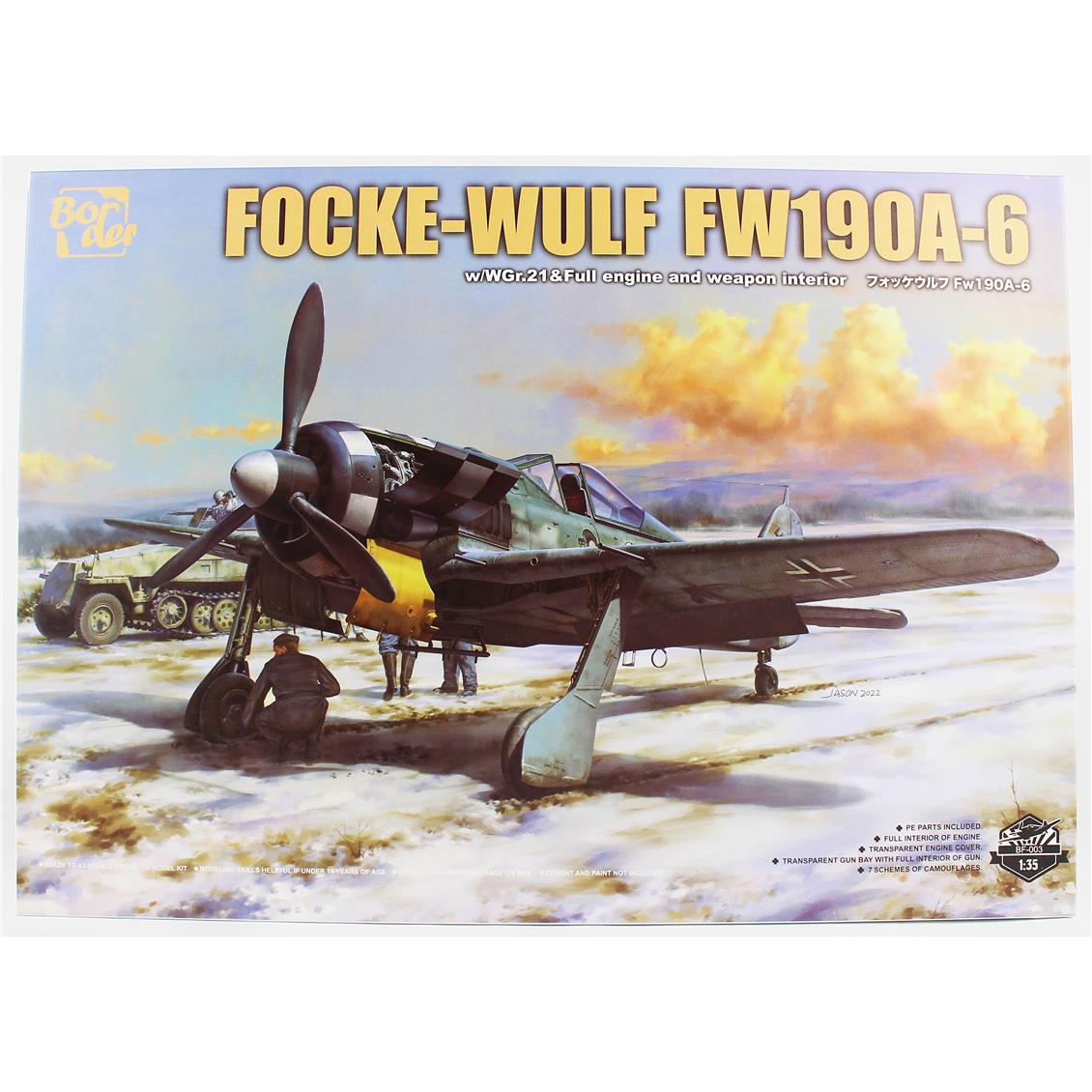 Border BF-003 1/35 Ölçek, Focke-Wulf FW-190A-6 (Motor ve Silah Detaylı), Savaş Uçağı Plastik Model Kiti