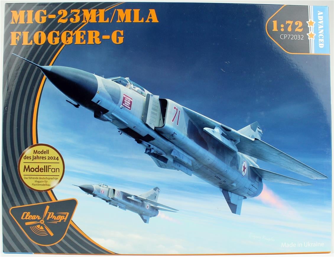 Clear Prop Models 72032 1/72 Ölçek, MiG-23ML/MLA Flogger-G, Askeri Jet Uçağı, Plastik Model Kiti
