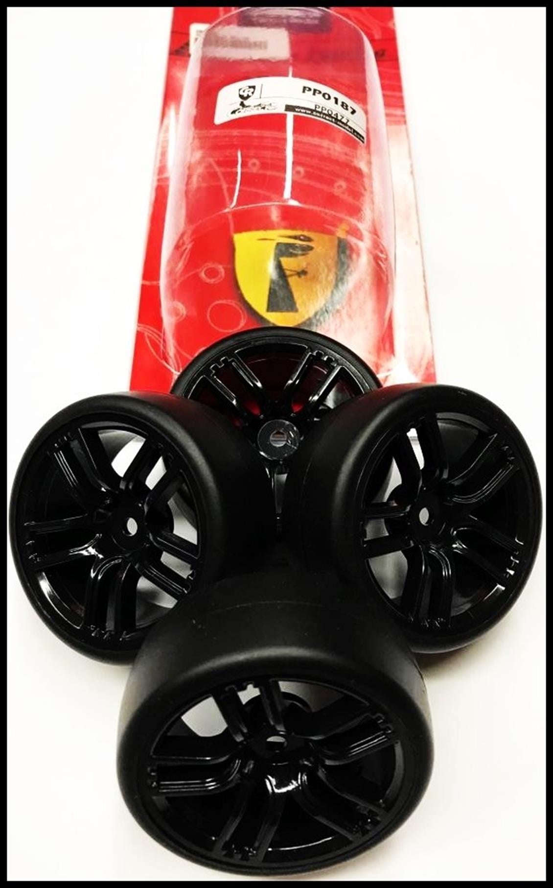 Correct Model PP0187 1/10 GT-NK Siyah Drift  Teker ve Jant, 4 Adet