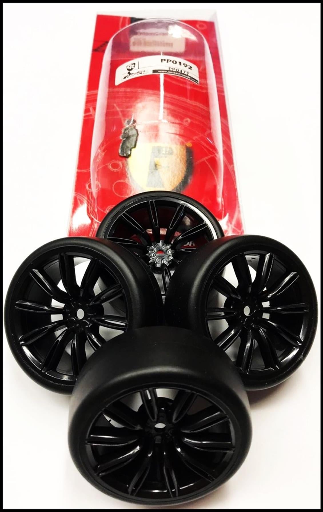 Correct Model PP0192 1/10 VIR-NK Siyah Drift  Teker ve Jant, 4 Adet