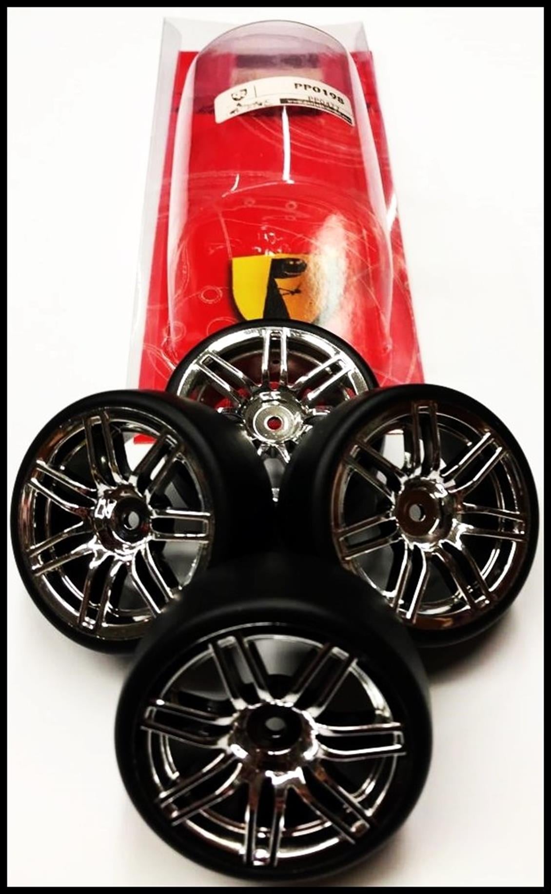 Correct Model PP0198 1/10 4R-C Krom Drift  Teker ve Jant, 4 Adet