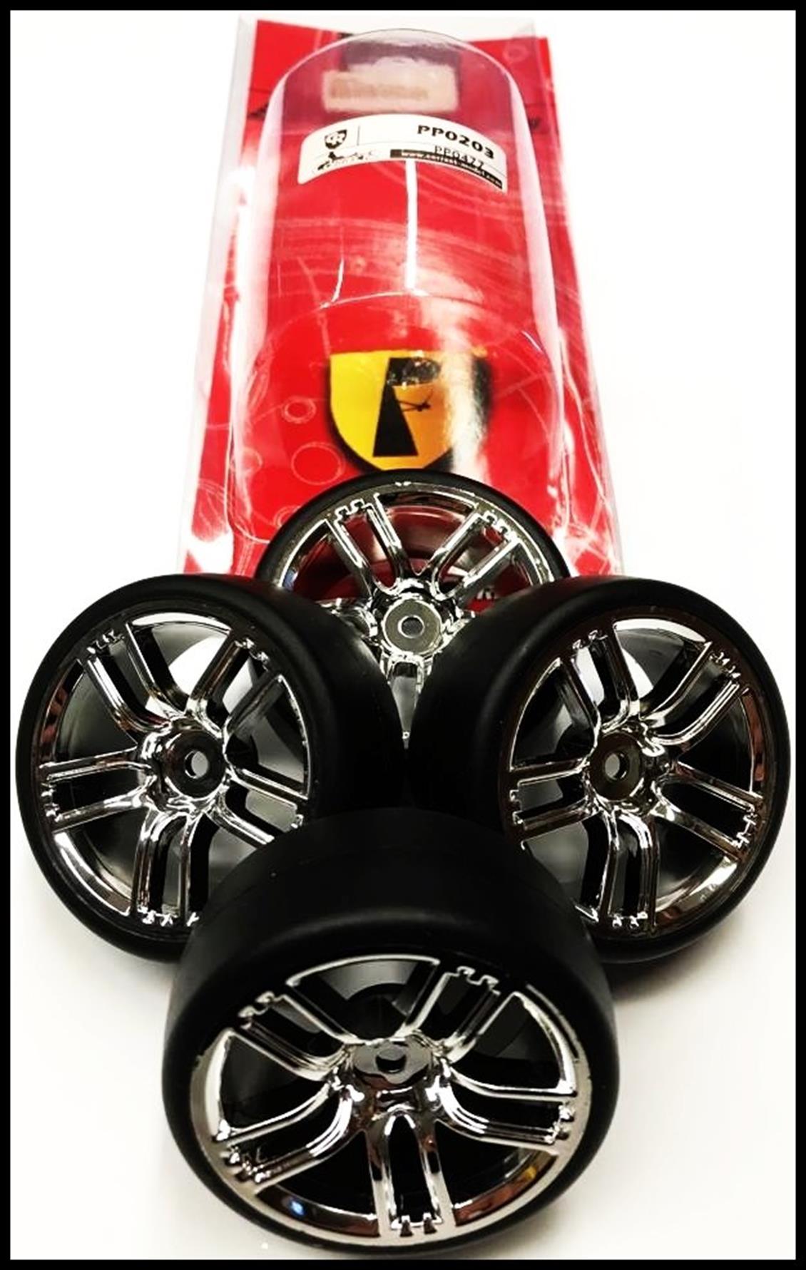 Correct Model PP0203 1/10 GT-C Krom Drift  Teker ve Jant, 4 Adet