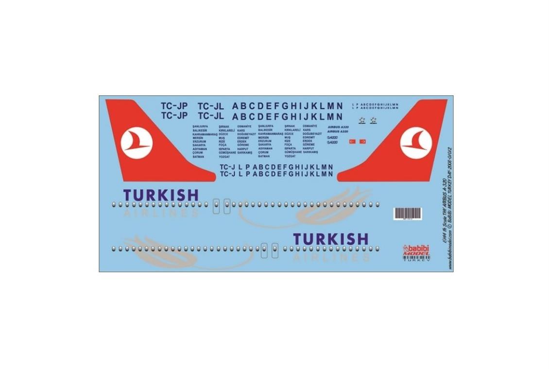 DAT01012 1/144 THY A-320 DEKAL ÇIKARTMA