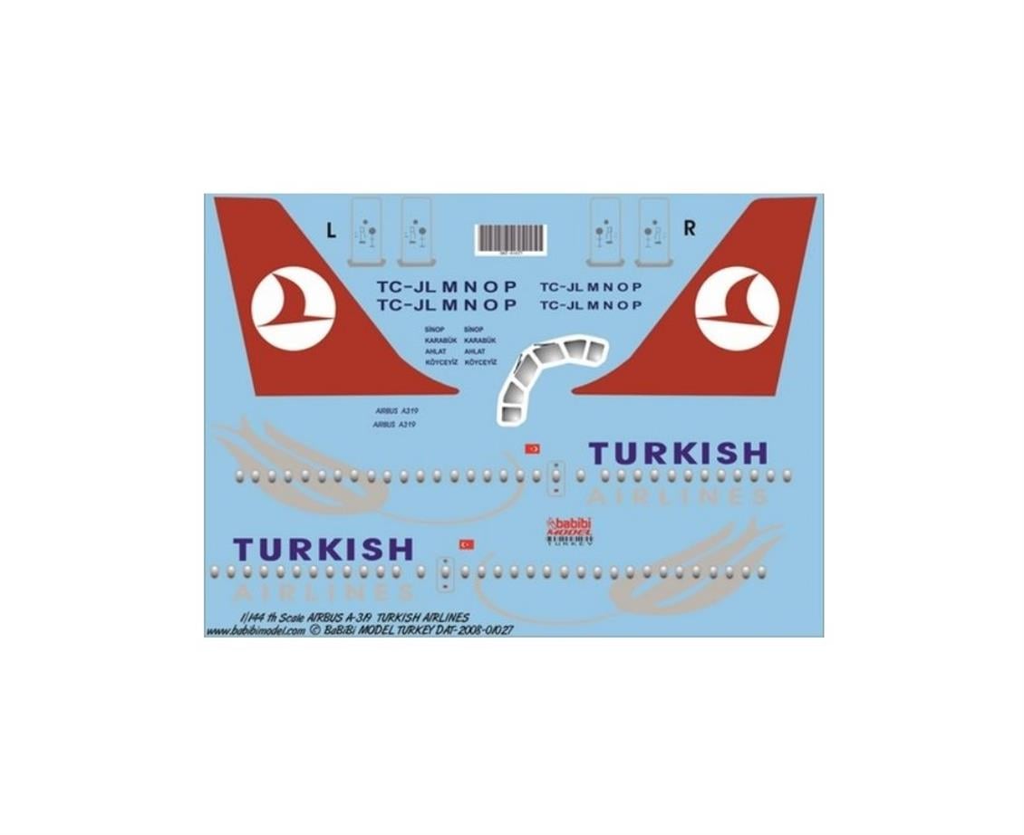DAT01027 1/144 THY A-319 DEKAL ÇIKARTMA