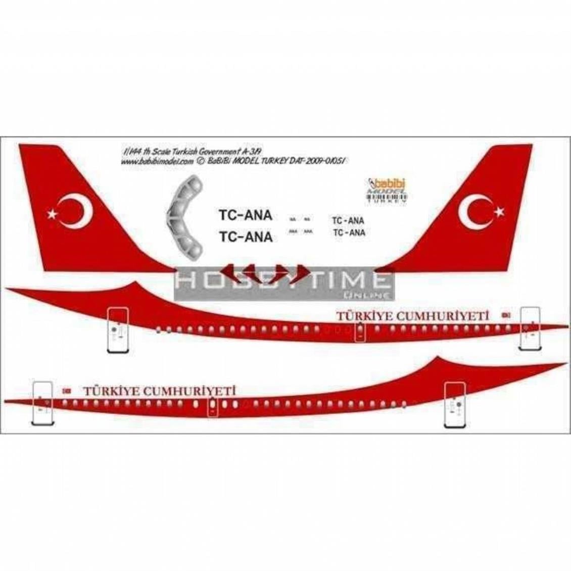 DAT01051 1/144 A-319 TC-ANA RESMİ DEKAL ÇIKARTMA