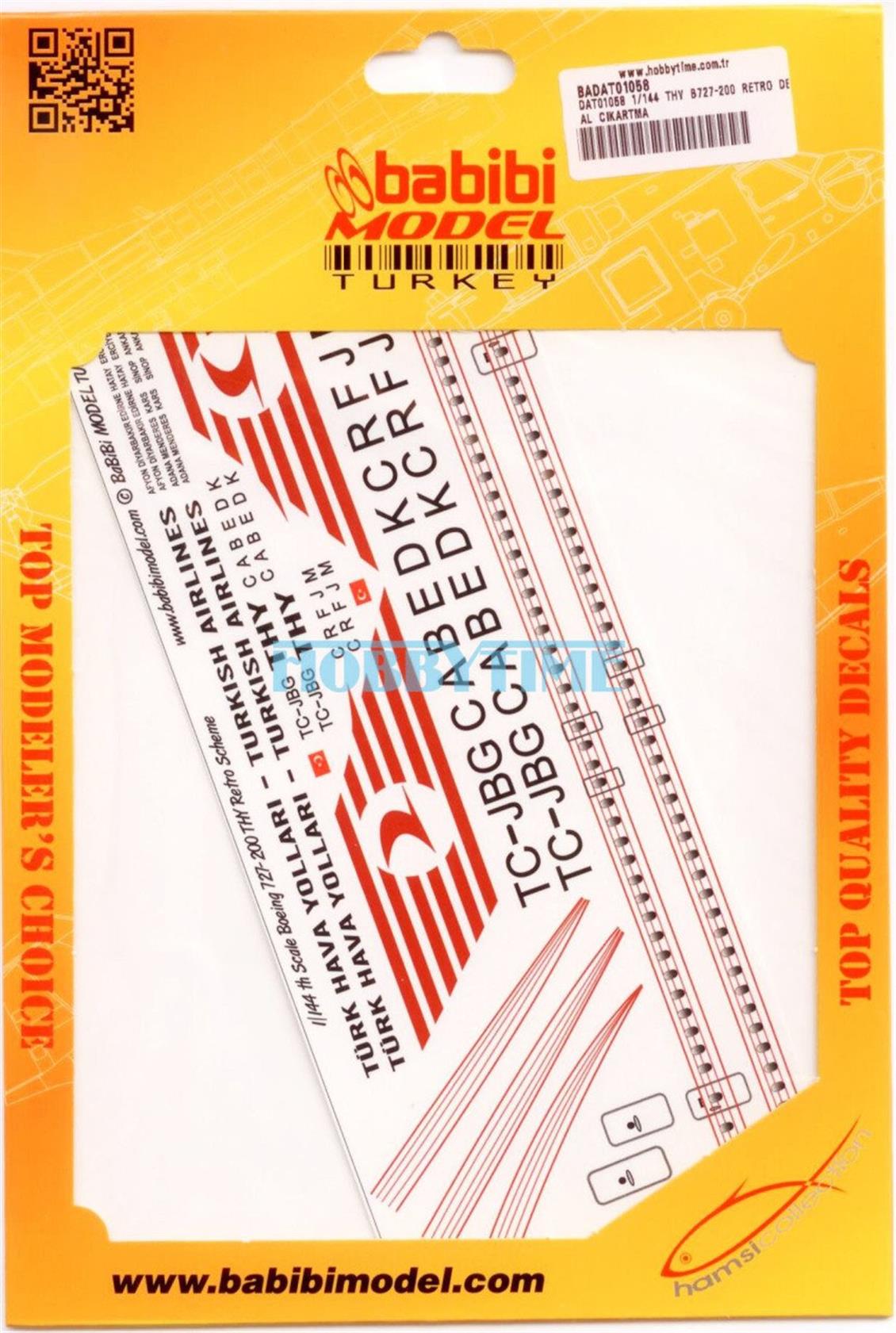 DAT01058 1/144 THY B727-200 RETRO DEKAL ÇIKARTMA