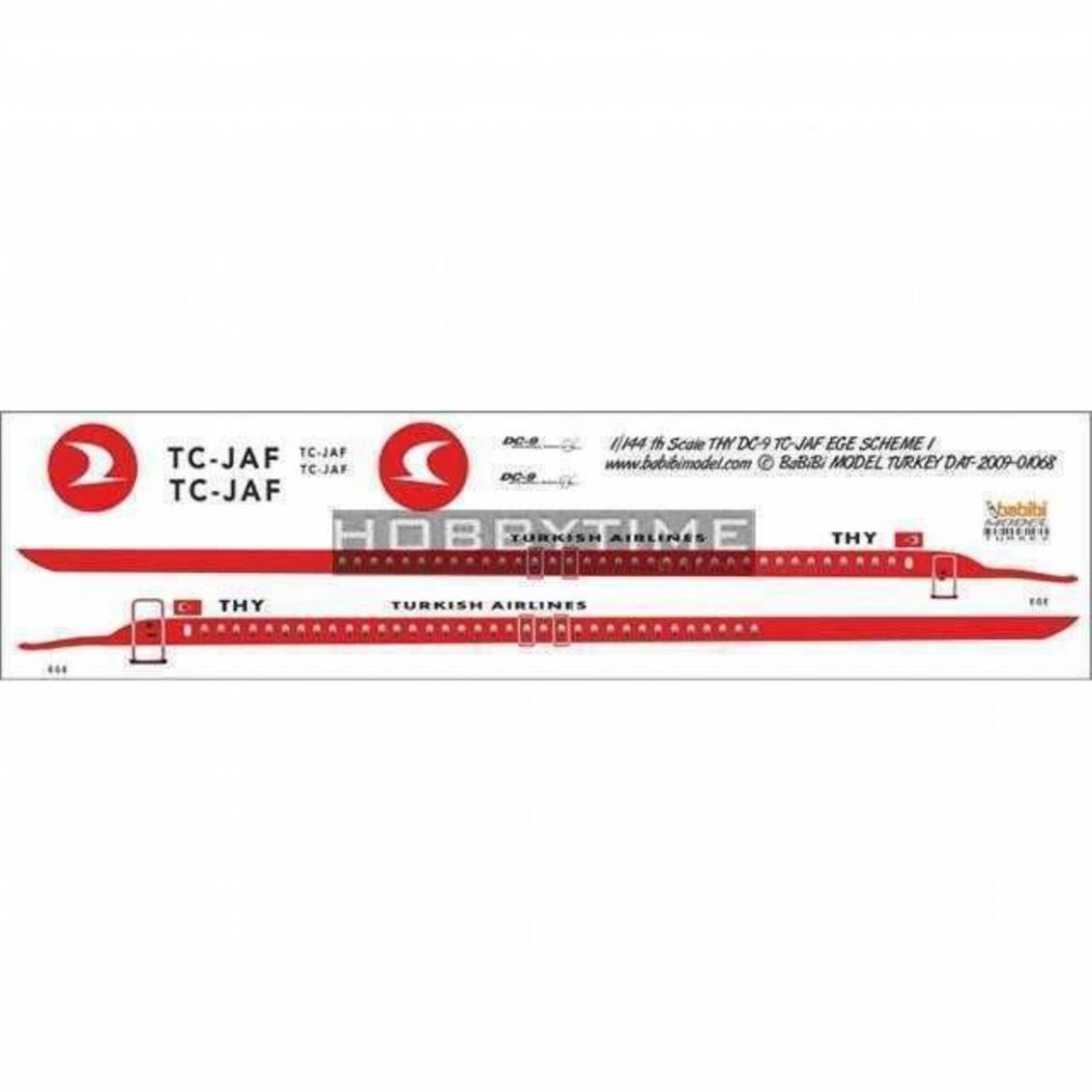 DAT01068 1/144 DC9 THY TC-JAF EGE ŞEMA1 DEKAL ÇIKA