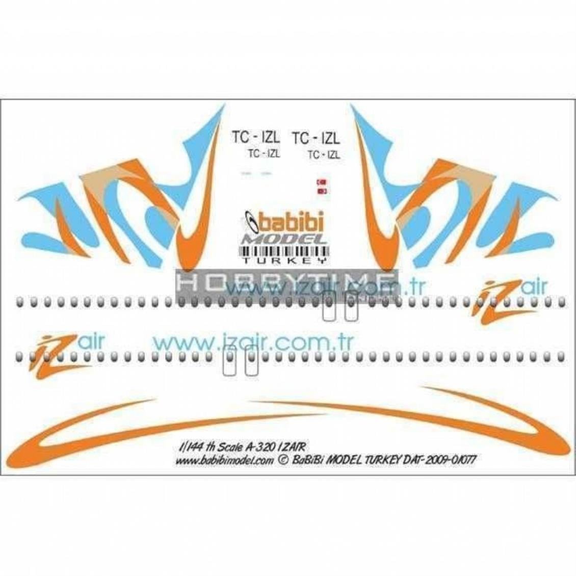 DAT01077 1/144 A-320 IZ AIR DEKAL ÇIKARTMA