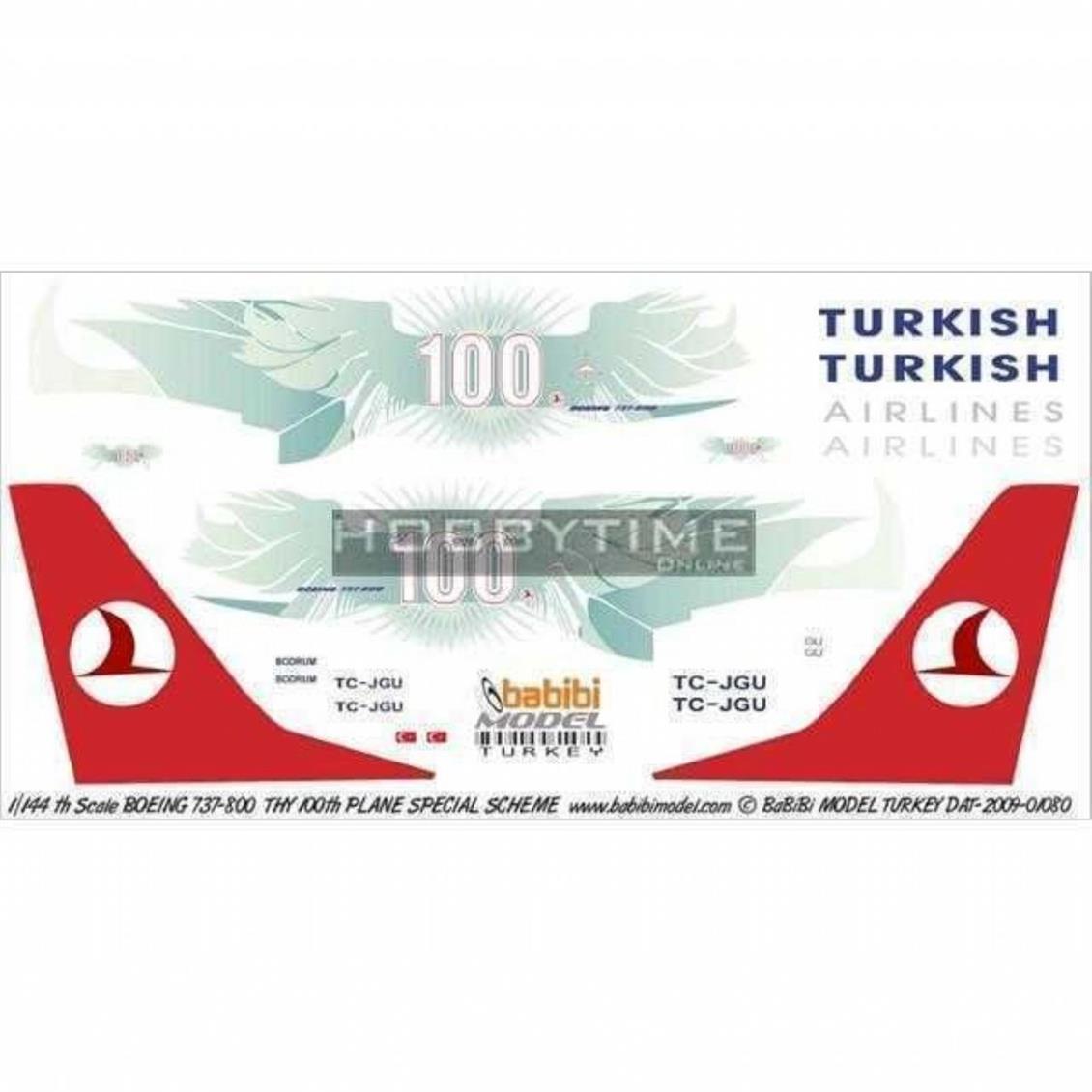 DAT01080 1/144 THY100 TH 737-800 DEKAL ÇIKARTMA