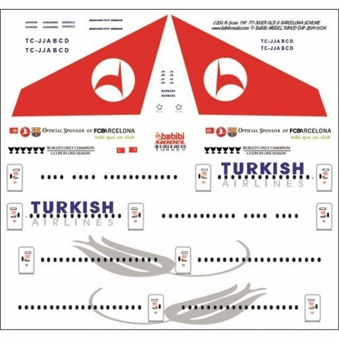DAT01134 1/200 THY 777-300ER OLD&BARCELONA SCHEMA