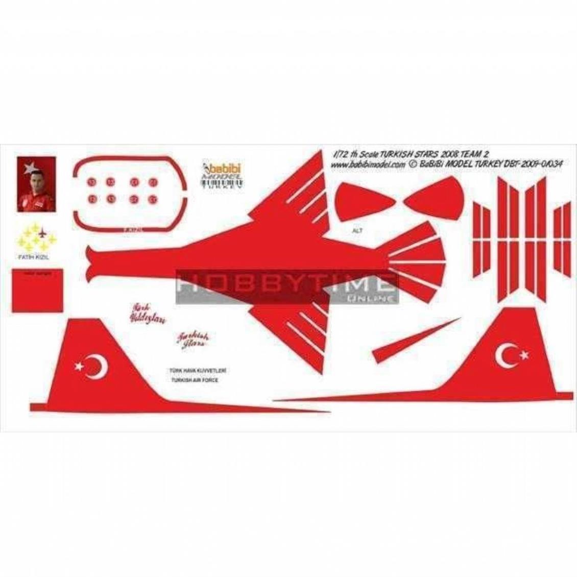 DBT01034 1/72 TÜRK YILDIZLARI 2008-2 DEKAL ÇIKARTM