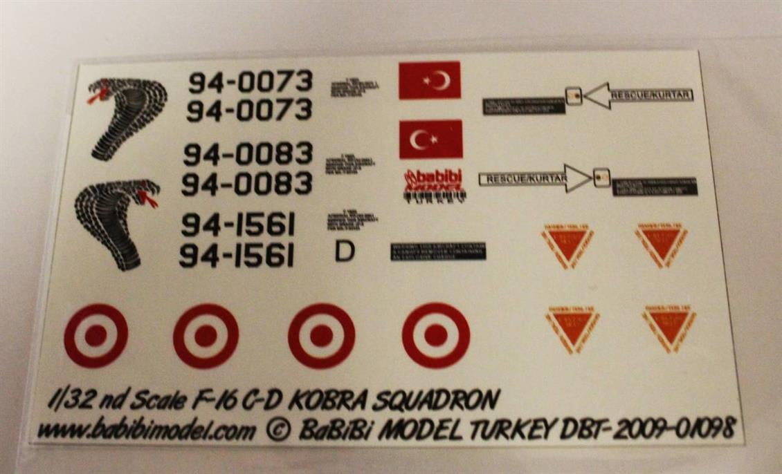 DBT01098 1/32 TURAF F-16 C/D 191.KOBRA FİLO