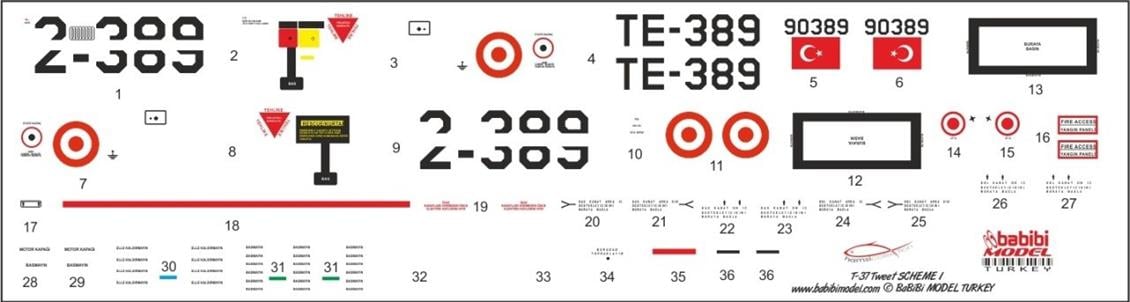 DBT01291 1/32 T-37 TWEET ŞEMA1