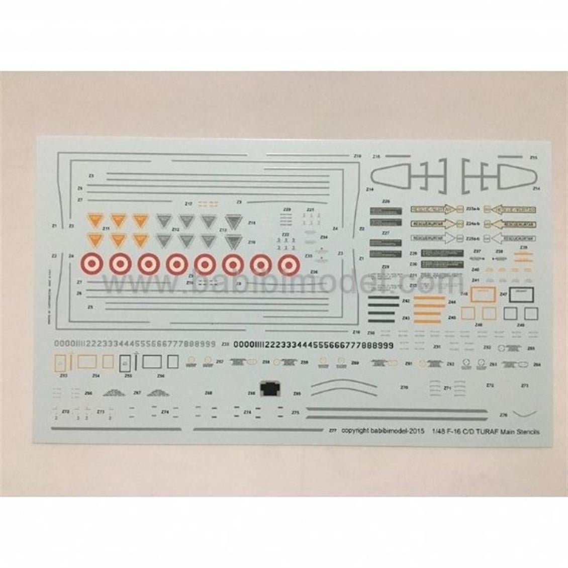 DDT01016 1/72 F-16 STENCIL30-40-50-50M-50+ MAİN