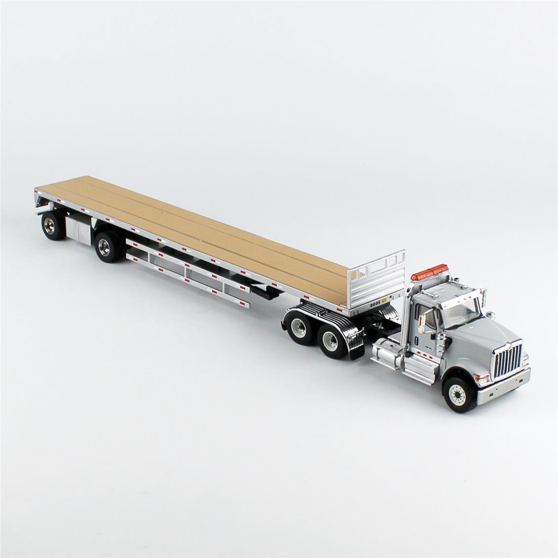 Diecast Masters 71026 1/50 Ölçek, International HX520 Tandem Gri Renk Çekici ve  53' Flat Bed ahşap tabanlı Dorse, Sergilemeye