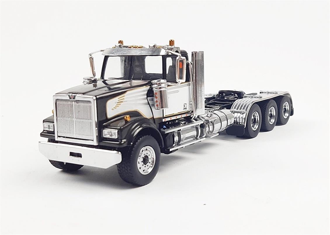 Diecast Masters 71066 1/50 Western Star 4900 SF Tandem Çekici, Siyah, Sergilemeye Hazır Metal Model