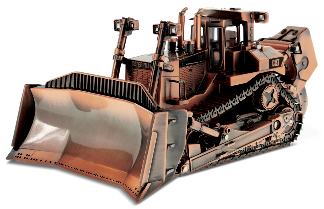 Diecast Masters 85516 1/50 Ölçek, Cat D11T Dozer, Hatıra Serisi, Bakır Kaplama, Sergilemeye Hazır Metal İş Makinası Modeli