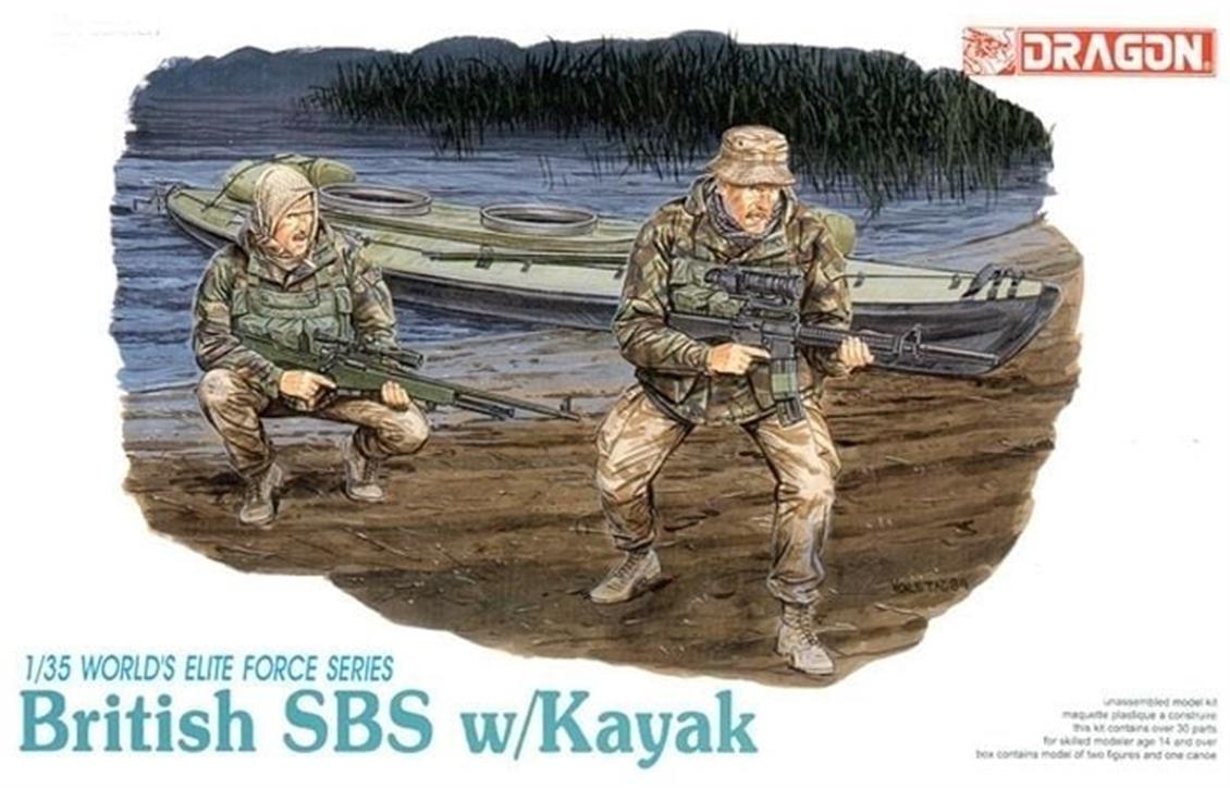 Dragon 3023 1/35 Modern İngiliz SBS Kayıklı Asker Figürleri Demonte Plastik Maketi