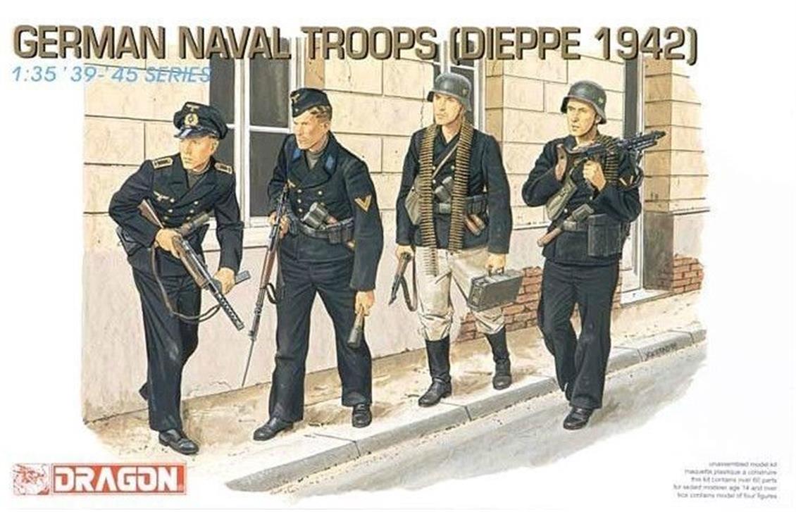 Dragon 6087 1/35 Alman Deniz Birlikleri (Dieppe 1942) Asker Figürleri Demonte Plastik Maketi