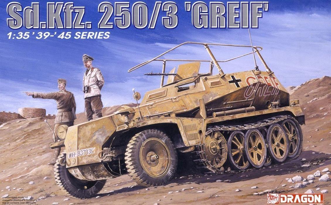 Dragon 6125 1/35 Sd.Kfz. 250/3 (Greif) Yarı Paletli Askeri Araç Demonte Plastik Maketi