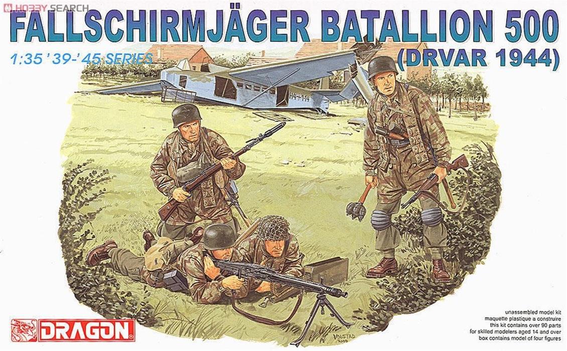 Dragon 6145 1/35 500 Askerli Paraşütçü Taburu (Drvar 1944) Asker Figürleri Demonte Plastik Maketi