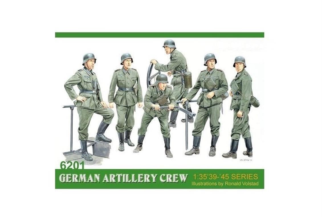 Dragon 6201 1/35 Alman Topçu Mürettebatı Asker Figürleri Demonte Plastik Maketi