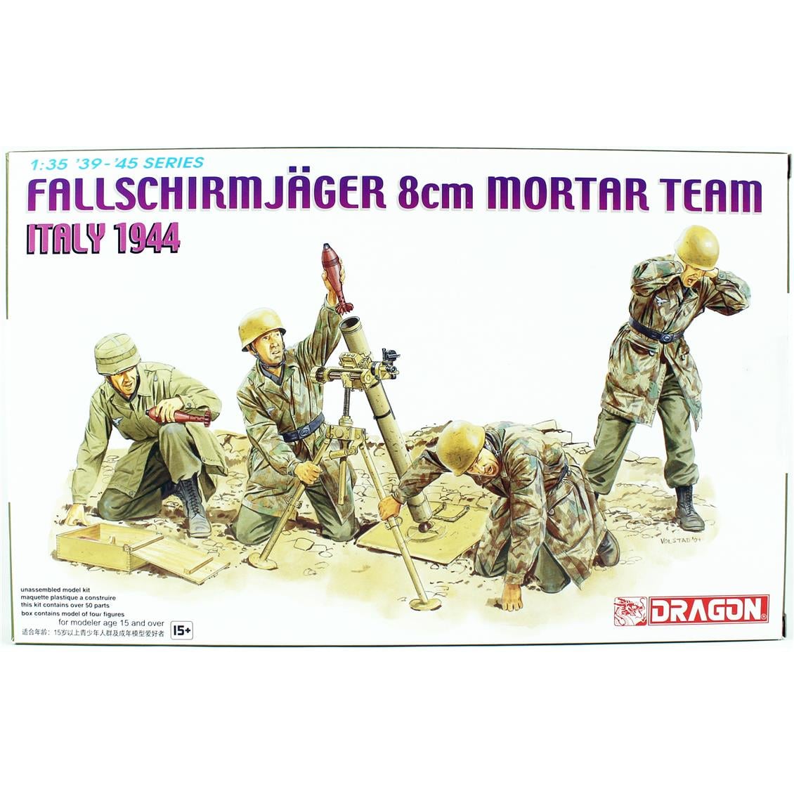 Dragon 6215 1/35 Ölçek Alman Paraşütcüler (8cm Mortar Team) Figürleri Plastik Model Kiti