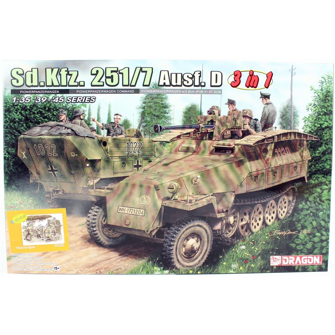 Dragon 6223 1/35 Ölçek Sd.Kfz. 251/7 Ausf. D (3 in 1) Personel Taşıyıcı Plastik Model Kiti