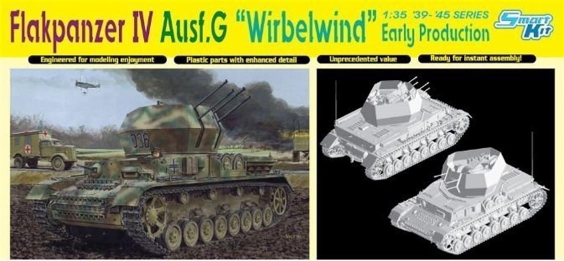 Dragon 6342 1/35 Flakpanzer IV Ausf.G Uçaksavar Aracı (Wirbelwind) Demonte Plastik Maketi