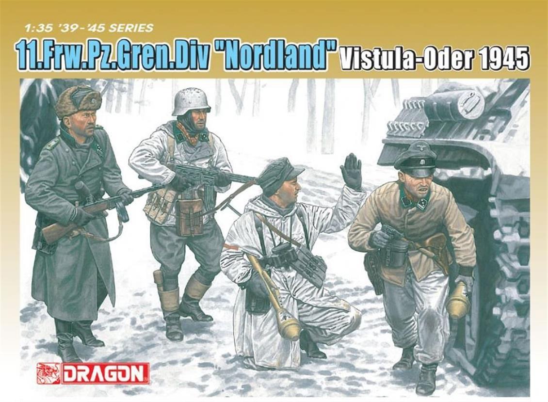 Dragon 6455 1/35 11.Frw.Pz.Bombacı Timi (Nordland) Asker Figürleri Demonte Plastik Maketi