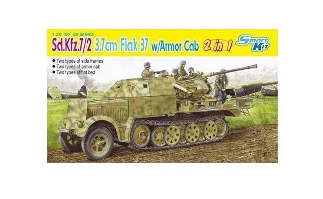Dragon 6542 1/35 Sd.Kfz.7/2 3.7cm FlaK 37 Uçaksavar Kamyonu Demonte Plastik Maketi