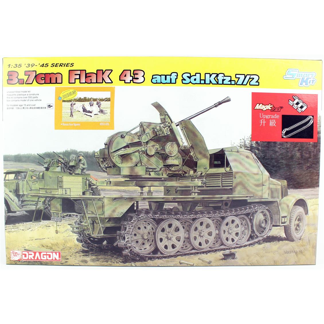 Dragon 6553 1/35 Ölçek Sd.Kfz.7 w/3.7cm FlaK 43 Uçaksavar Kamyonu Plastik Model Kiti