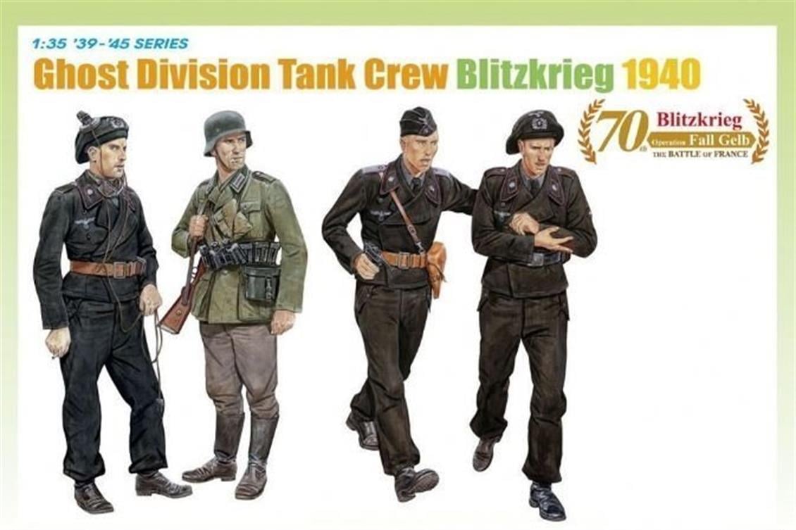 Dragon 6654 1/35 Hayalet Tümen (Blitzkrieg 1940) Tankçı Asker Figürleri Demonte Plastik Maketi