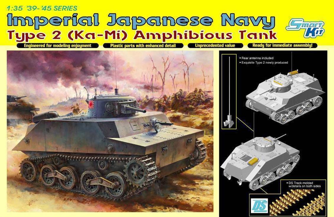 Dragon 6678 1/35 IJN Type 2 (Ka-Mi) Amfibi Tank Demonte Plastik Maketi