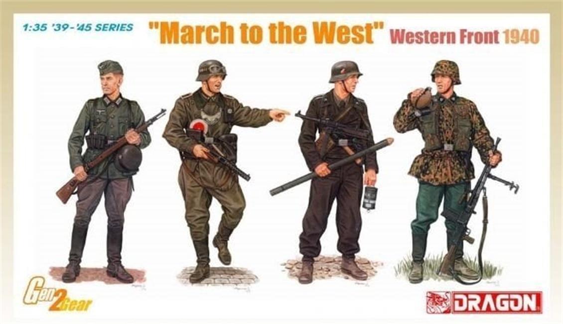 Dragon 6703 1/35 March To The West (Batı Cephesi 1940) Asker Figürleri Demonte Plastik Maketi