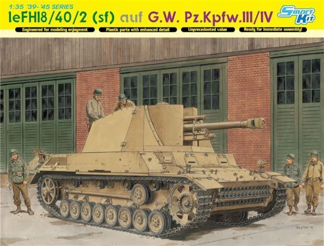 Dragon 6710 1/35 leFH18/40/2 (sf) auf G.W. Kpfw.III/IV Obüs Demonte Plastik Maketi