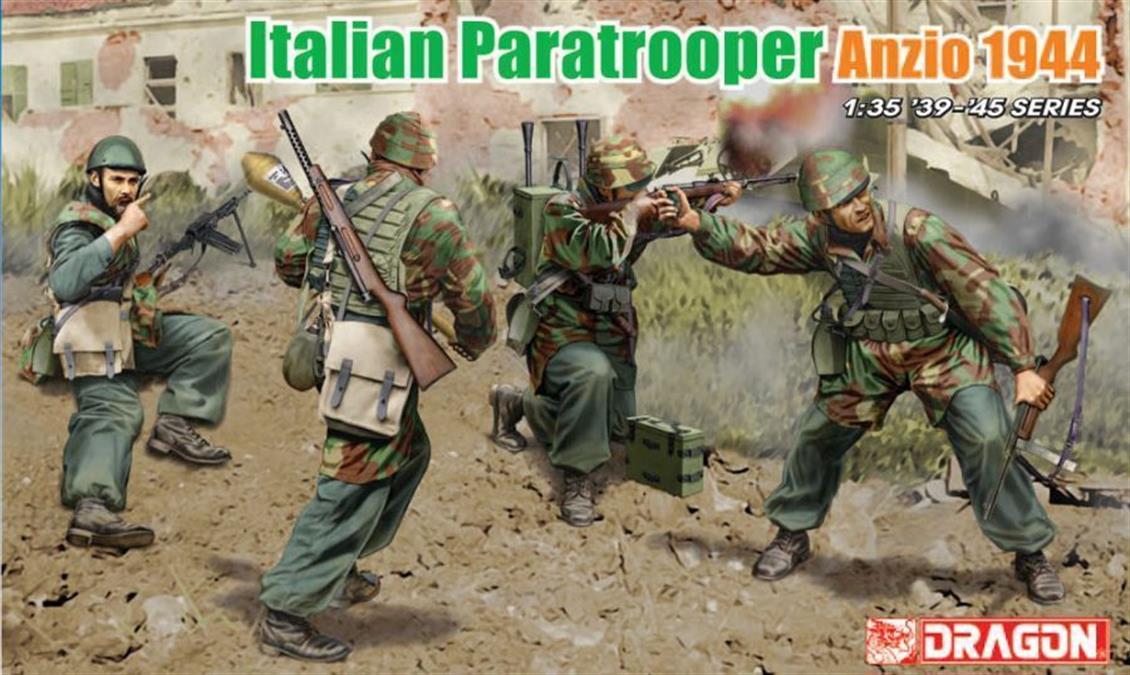 Dragon 6741 1/35 İtalyan Paraşütçü (Anzio 1944) Askerler Figürleri Demonte Plastik Maketi