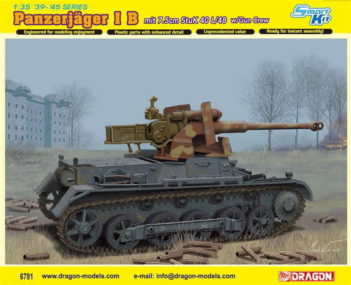 Dragon 6781 1/35 Panzerjager I B Tank (with StuK 40 L/48) Demonte Plastik Maketi