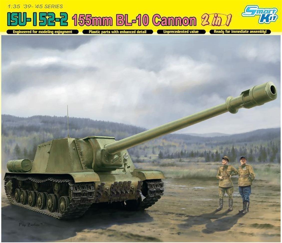Dragon 6796 1/35 ISU-152-2 155mm BL-10 Cannon Tank Avcısı Demonte Plastik Maketi