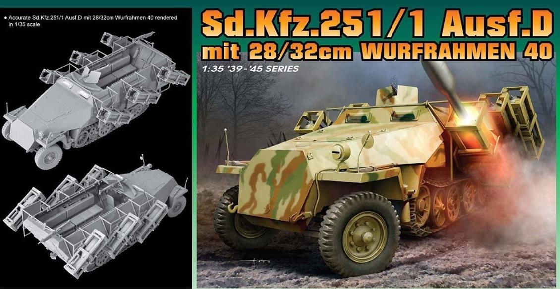 Dragon 6861 1/35 Sd.Kfz.251/1 Ausf.D (with 28/32cm Wurfrahmen 40) Roket Atıcı Demonte Plastik Maketi