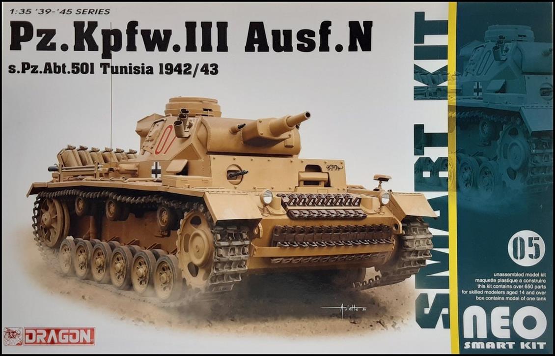 Dragon 6956 1/35 Pz.Kpfw.III Ausf.N 501. Alay (Tunus 1942/43) Tankı Demonte Plastik Maketi
