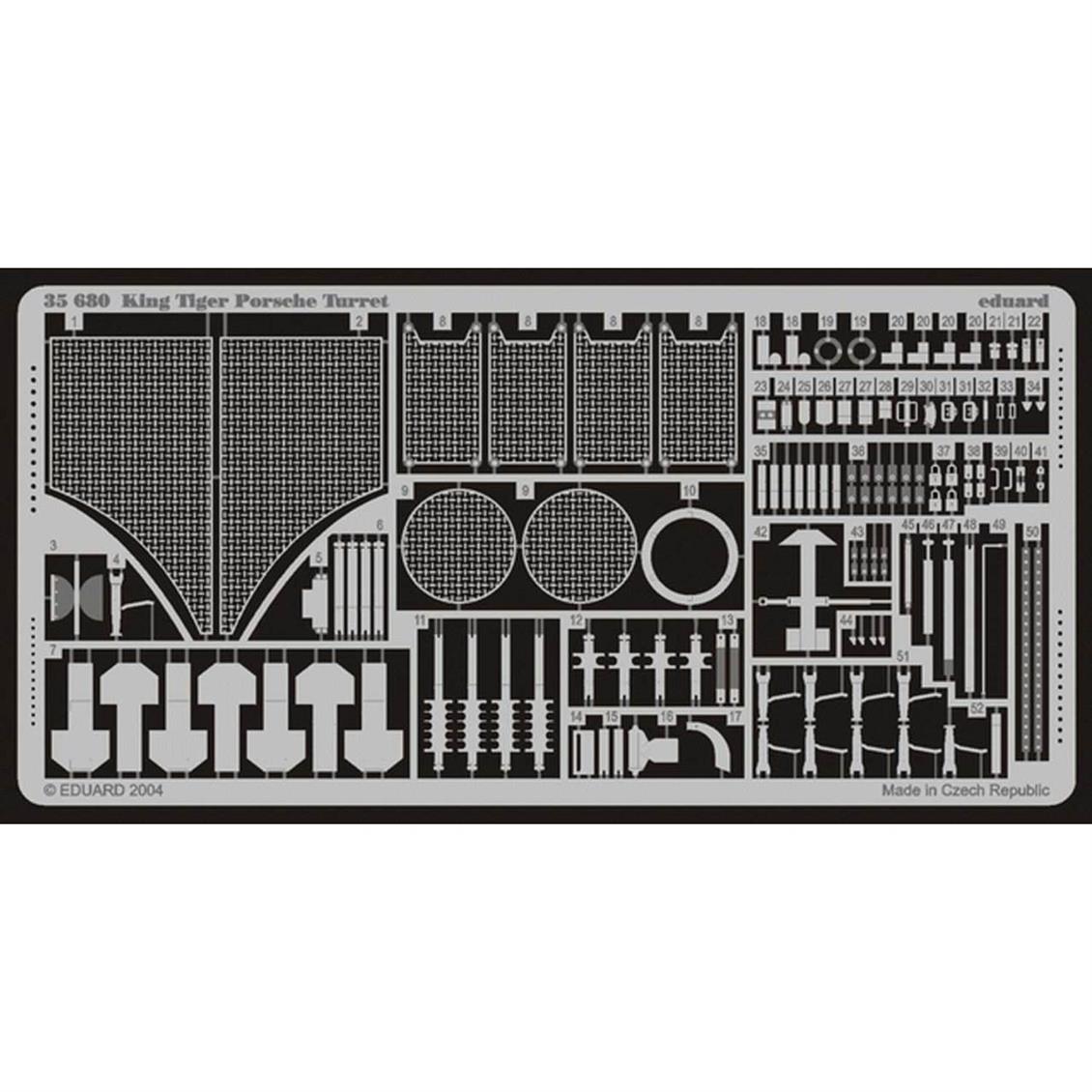 EDUARD 35680 1/35 King Tiger Porsche FOR DRAGON Ma