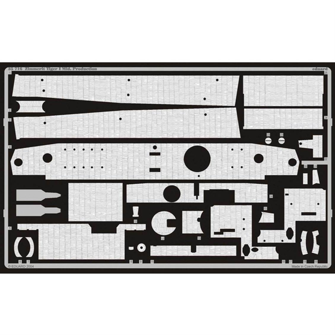 EDUARD 35716 1/35 Zimmerit Tiger I Mid. Production