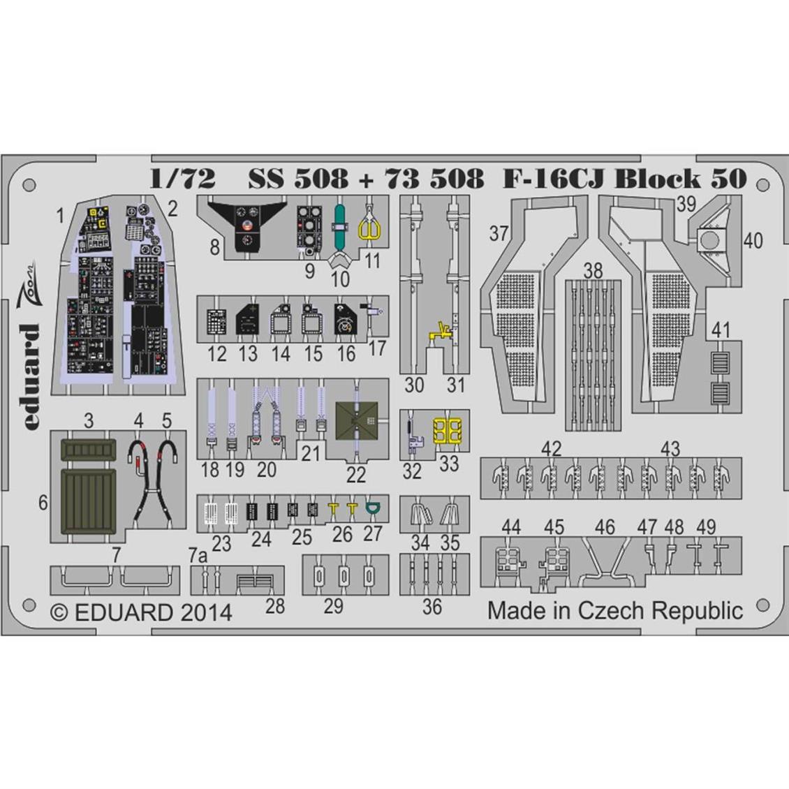EDUARD SS508 1/72 F-16CJ Block 50 S.A. FOR TAMIYA