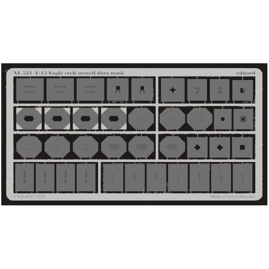 EDUARD XL521 1/32 F-15 etch stencil data mask -etc