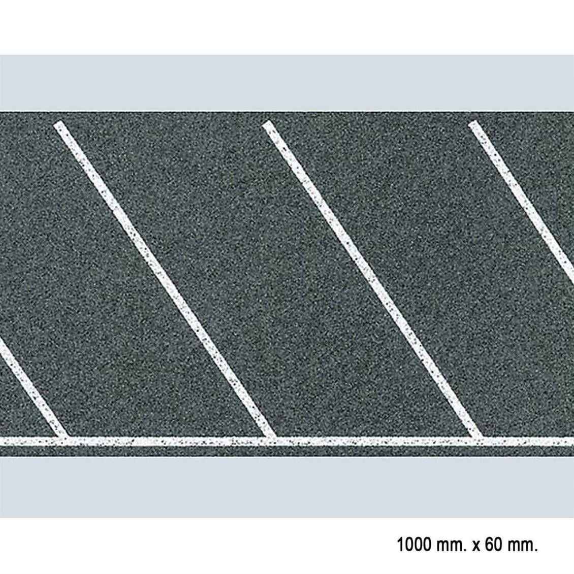 Faller 170634 1/87 Asfalt Araç Park Yeri Kaplaması, Diagonal Bölünmüş, 100 X 6 Cm.